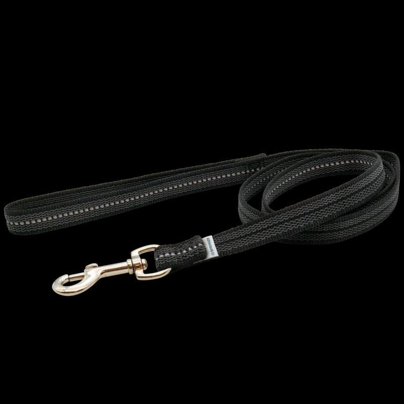 Herm Sprenger Reflective Rubberised Nylon Leash Black
