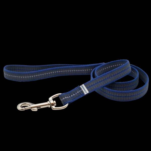 Herm Sprenger Reflective Rubberised Nylon Leash Blue
