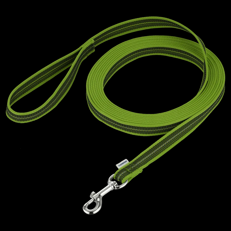 Herm Sprenger Reflective Rubberised Nylon Long Leash Green