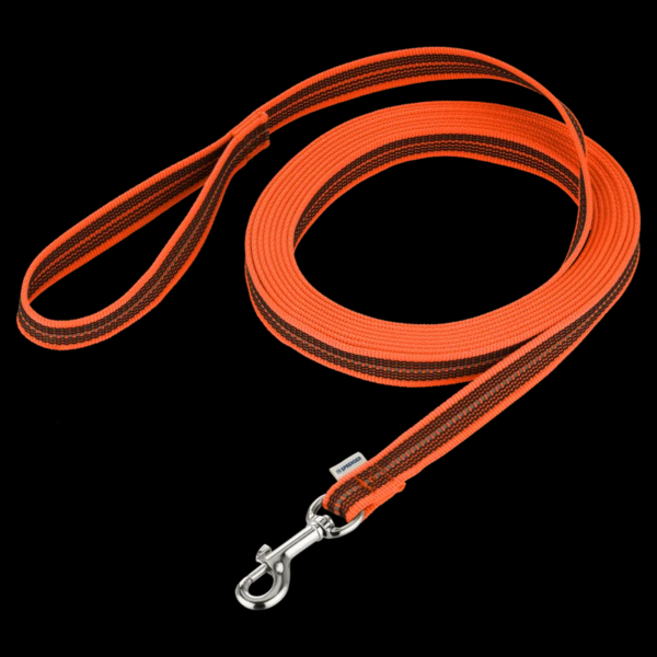 Herm Sprenger Reflective Rubberised Nylon Long Leash Orange