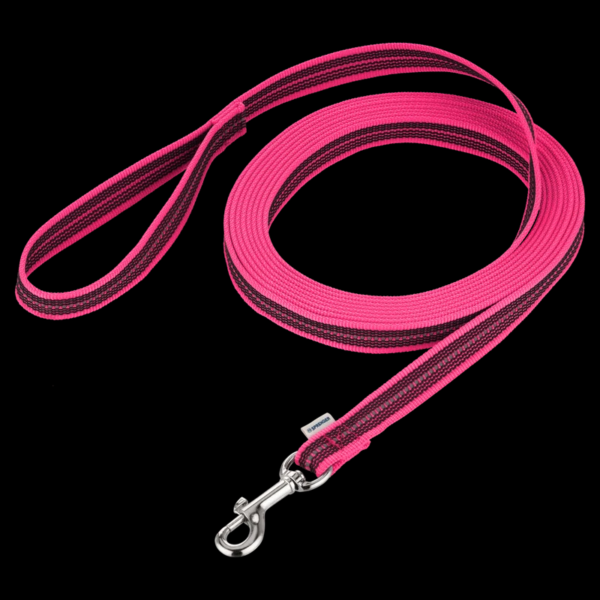 Herm Sprenger Reflective Rubberised Nylon Long Leash Pink