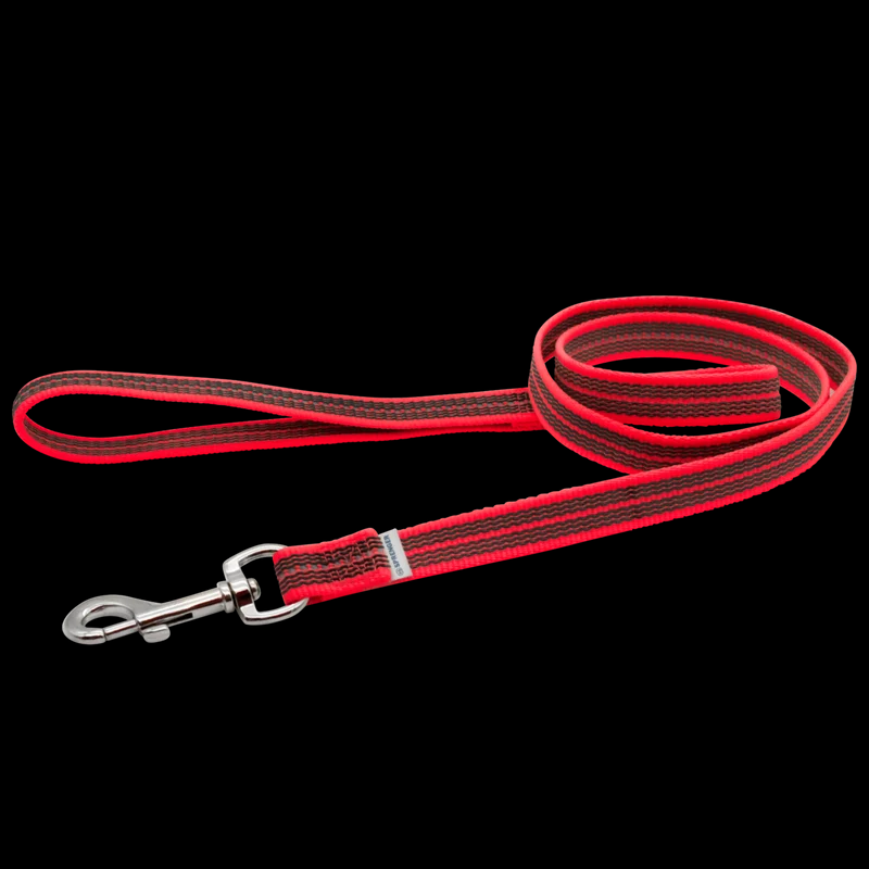Herm Sprenger Reflective Rubberised Nylon Leash Red