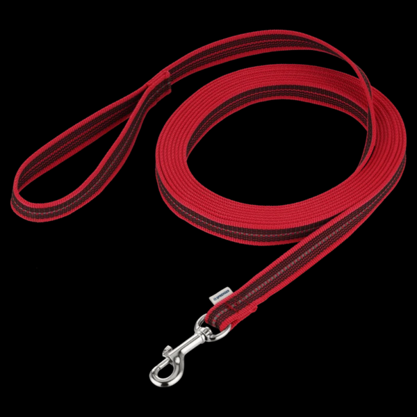 Herm Sprenger Reflective Rubberised Nylon Long Leash Red