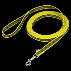 Herm Sprenger Reflective Rubberised Nylon Long Leash Yellow
